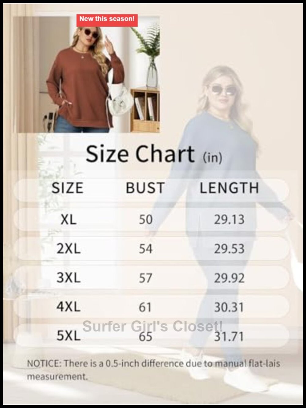 Plus Size Oversized Sweatshirt Long Sleeve Crewneck Side Slit Zipper Pullover - Picture 4 of 4